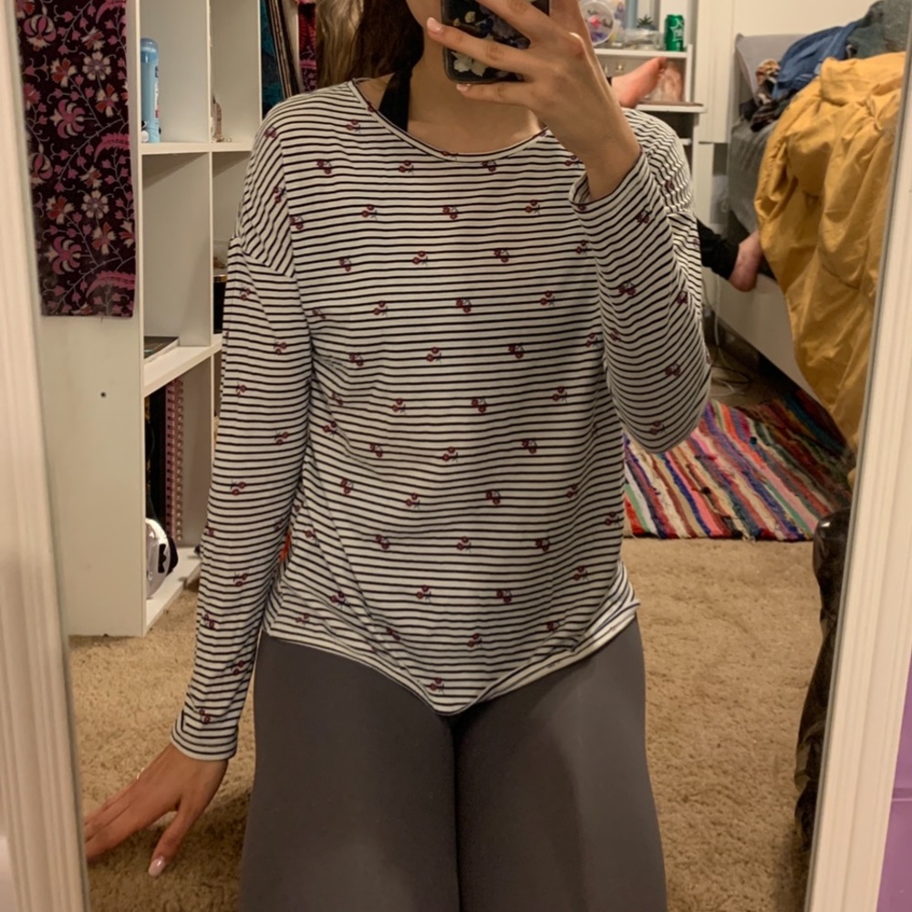 Striped Shirt With Flowers